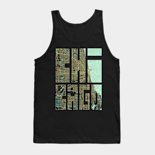 Chicago, Illinois, USA City Map Typography - Summer Tank Top